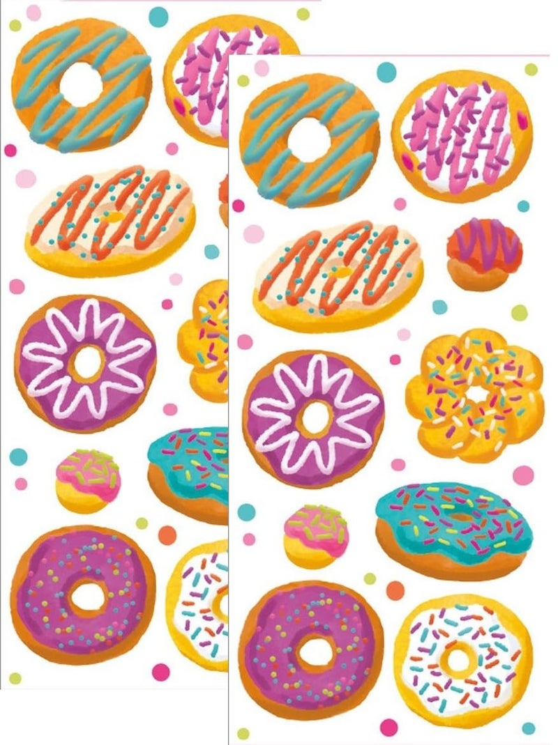 Playhouse Assorted Donuts Vanilla Scented Scratch & Sniff Stickers - 1 Pack of Two Sticker Sheets - Image 1